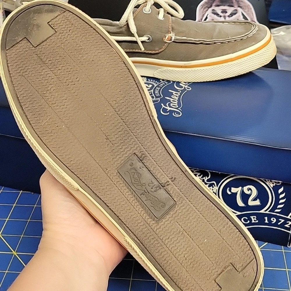 Faded Glory Washed Brown Cafe Size 12 Boat Shoe